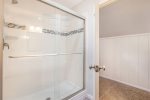 Clean, Pristine, and Perfect for a Quick Steam - The Upper Level Bathroom`s Walk-in Shower